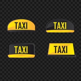 Collection Of Cartoon Taxi Signs Logos Image PNG
