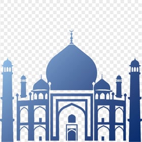 Islamic Arabic Blue Shape Of Masjid Mosque Vector
