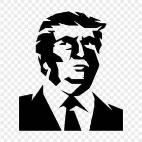 Donald Trump Portrait Black Silhouette