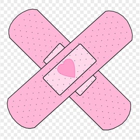 HD Clipart Pink Love Heart Bandage Transparent PNG
