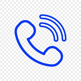 HD Blue Outline Phone Icon PNG