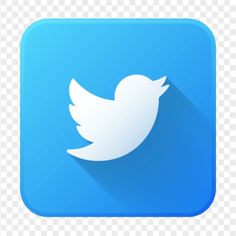HD Twitter Flat Square App Icon PNG
