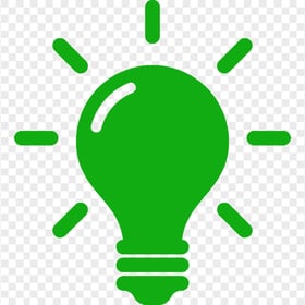 PNG Green Light Bulb Idea Icon Symbol