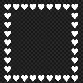 HD White Hearts Square Frame PNG