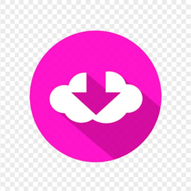 Flat Cloud Circle Download Pink Icon Button PNG