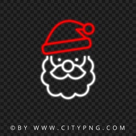 HD Santa Claus Glowing Light Neon PNG