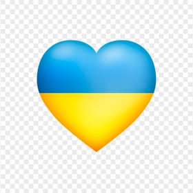 Ukraine Flag On Heart Shape PNG