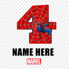 HD Spider Man Number 4 Four FREE PNG