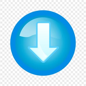 Blue Circular Download Button Icon Symbol PNG