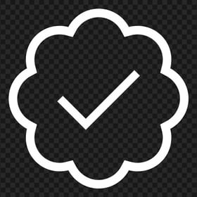 HD White Twitter Verified Tick Icon PNG