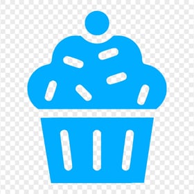 Blue Cupcake Muffin Silhouette Icon PNG