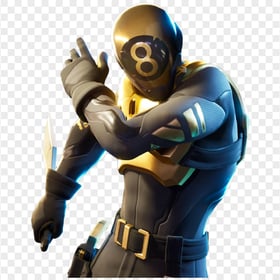 HD Fortnite Gold 8 Ball Player Character PNG
