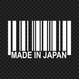 Made In Japan White Bar Code Image PNG