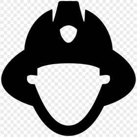 HD Black Firefighter Fireman Head Silhouette Icon PNG