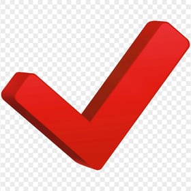 HD 3D Red Check Mark Icon Symbol PNG