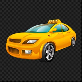 HD Taxi Car Yellow Vehicle Illustration Cartoon PNG