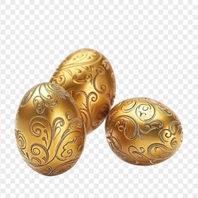 Set Of Golden Ornate Easter Eggs HD Transparent PNG