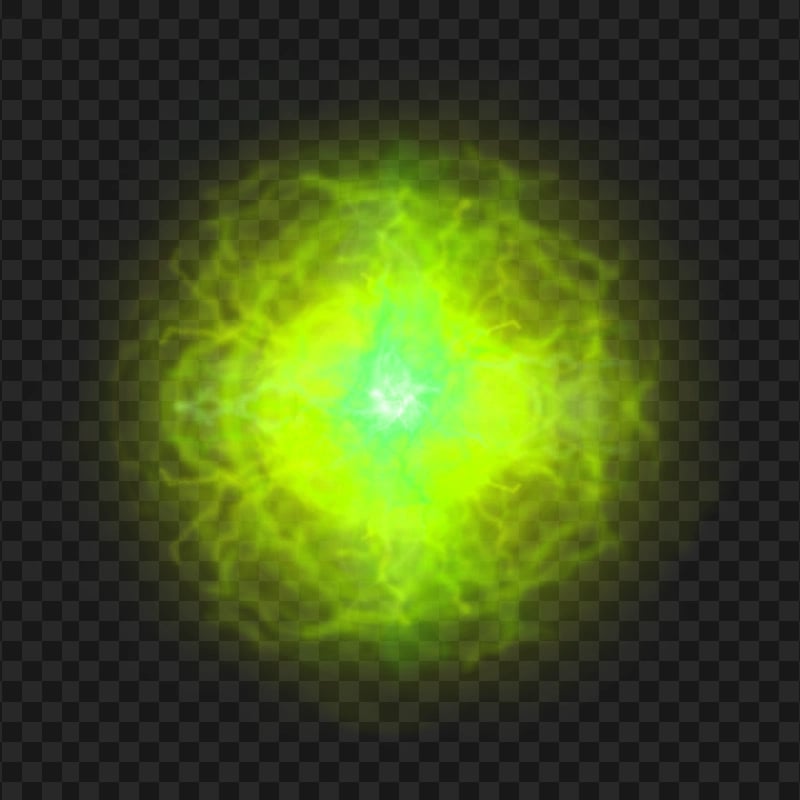 HD Green Lime Light Energy Ball Effect PNG