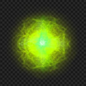 HD Green Lime Light Energy Ball Effect PNG