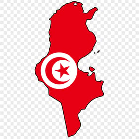 HD Tunisian Flag Map Transparent Background