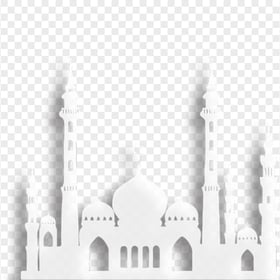 Vector White Islamic Mosque Masjid Shape Shadow