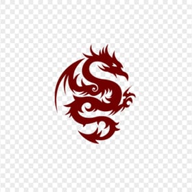 Tribal Red Dragon Tattoo Design PNG