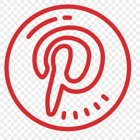 Red Round Stamp Pinterest P Icon