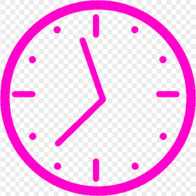 Pink Clock Icon Symbol Transparent PNG