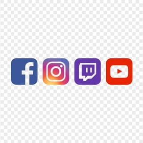 HD Facebook Instagram Twitch Youtube Square App Icons PNG