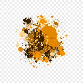 HD Orange Black Brush Paint Splatter Transparent PNG