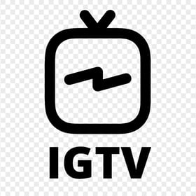 Black IGTV Text With Logo Instagram Tv Icon