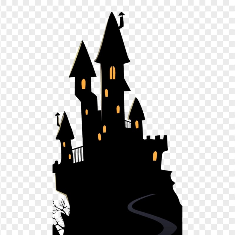 HD Halloween Black Clipart Castle Silhouette PNG