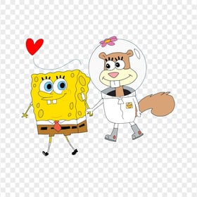 HD Spongebob And Sandy Is Love It Characters PNG