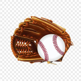 Baseball Glove Leather Brown Ball