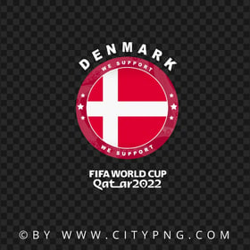 HD We Support Denmark World Cup 2022 Logo PNG