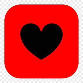 HD Square Red & Black Heart Love Icon PNG