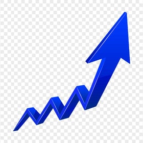 HD 3D Upward Growth Dark Blue Arrow PNG