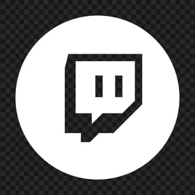 HD White Twitch TV Round Outline Icon Transparent Background PNG