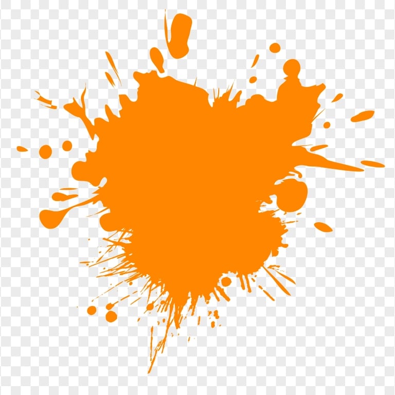 Orange Color Paint Splash PNG Image | Citypng