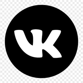 VK Black & White Round Circle Icon HD PNG