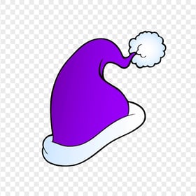 HD Cute Purple Christmas Santa Hat Cartoon Clipart PNG