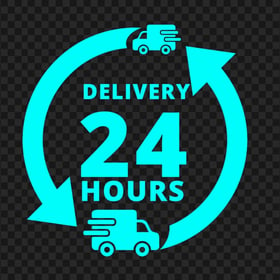 Delivery 24 Hours Blue Cyan Logo Icon Sign PNG IMG