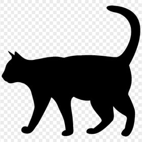 Black Cat Silhouette Stalking HD Transparent Background