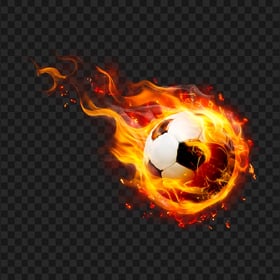 Soccer Football Ball On Fire HD PNG