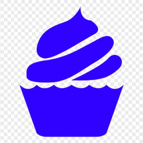 HD Blue Cupcake Silhouette Icon PNG
