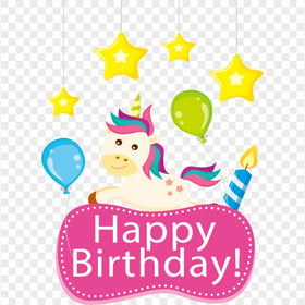 HD Cute Unicorn Happy Birthday Design PNG