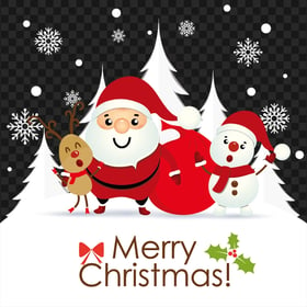 Merry Christmas Characters Illustration FREE PNG