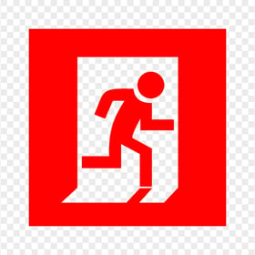 Red Emergency Evacuation Fire Exit Sign PNG