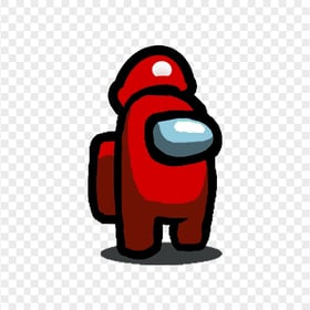 HD Red Among Us Character With Mario Hat PNG