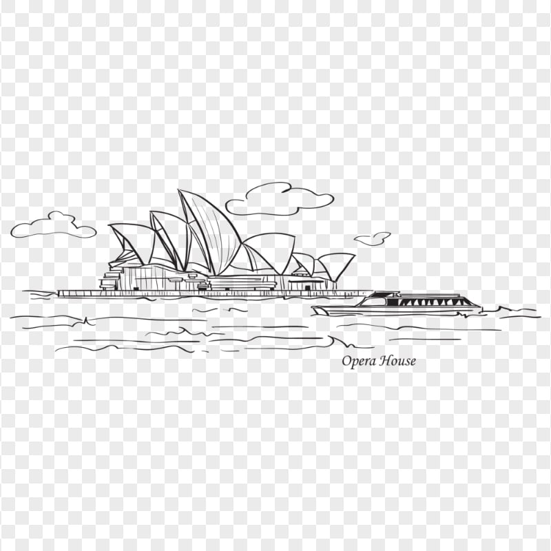 Opera House Sydney Drawing PNG Image